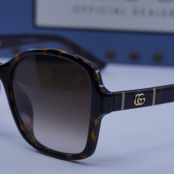 Gucci GG0765SA 003 Butterfly Sunglasses - Havana/Brown main image 6